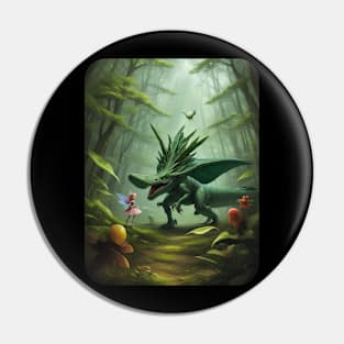 Fairy and Dinosaur meet up in the Forest, Pin