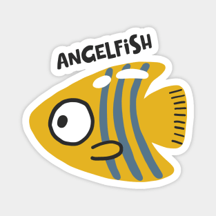 Cartoon Angelfish Illustration Magnet