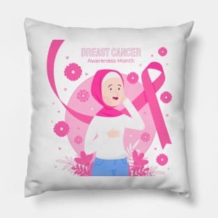 In October We Wear Pink Breast Cancer Awareness Survivor Pillow