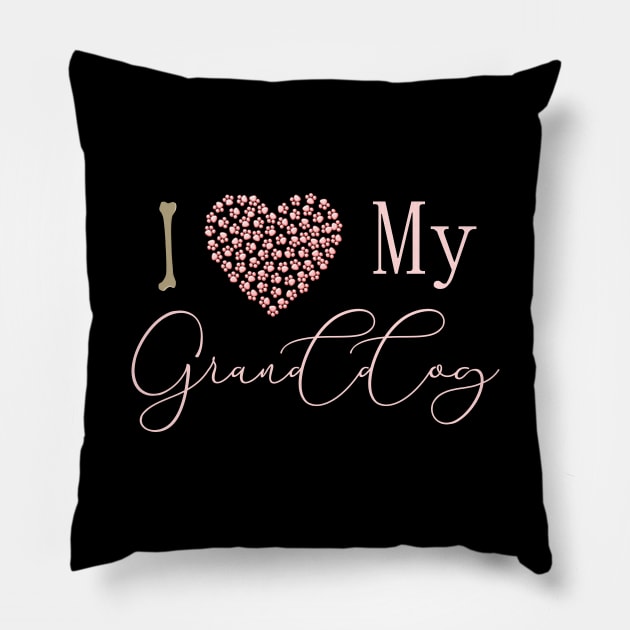 I Love My Granddog Pillow by FlyingWhale369