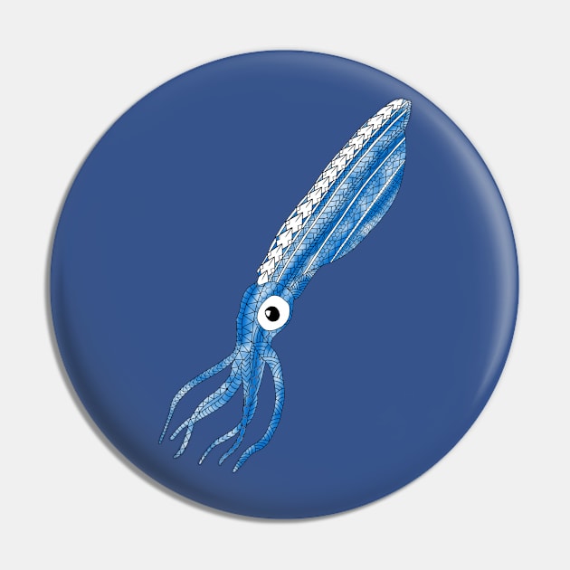 Tribal Squid Pin by macdonaldcreativestudios