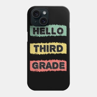 Hello Third Grade Cute Back to School RETRO Gift for Kids and Teachers Phone Case