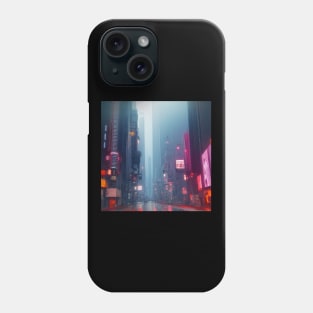 Cyberpunk City View Poster Phone Case