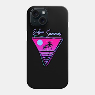 Endless summer triangle with a tropical sunset and a 80s neon vaporware design Phone Case