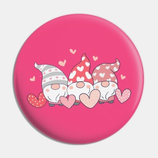 Gnome Valentines and Hearts Pin