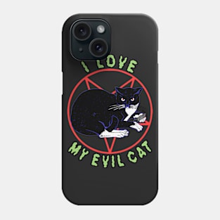 I Love My Evil Cat (Version 3) Phone Case