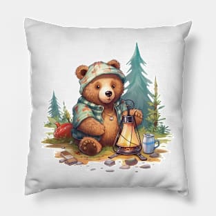 Camping Bear #1 Pillow