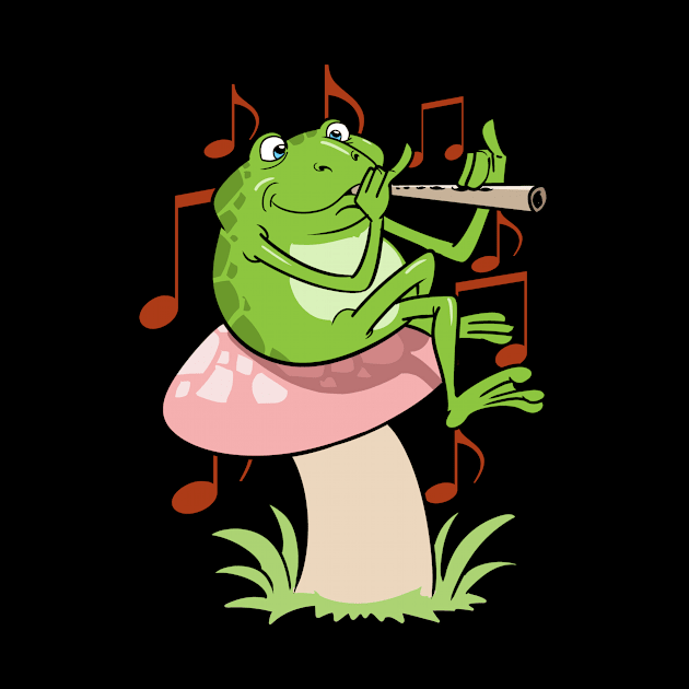 Cottagecore Fairycore Frog With Flute by ModernMode