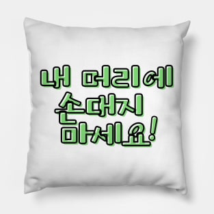 (Polite) Don&#39;t Touch My Hair! in Korean - Green Pillow