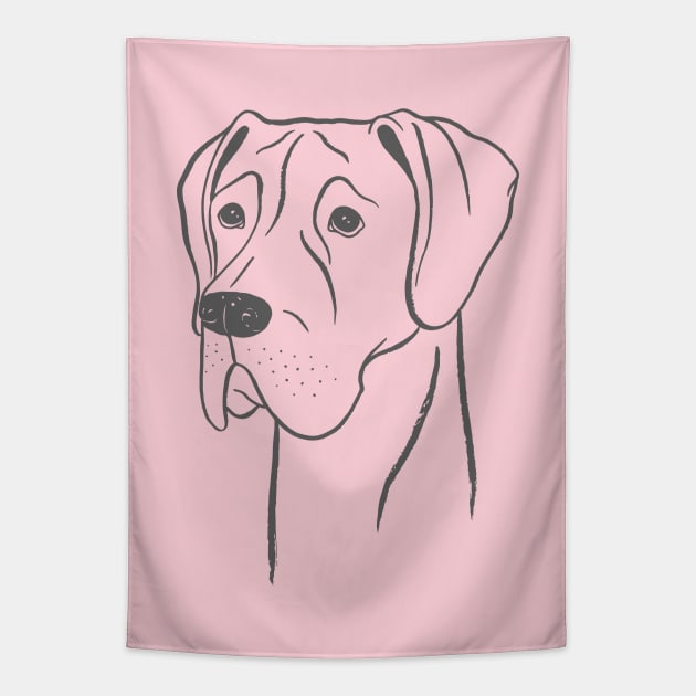 Great Dane (Pink and Gray) Tapestry by illucalliart