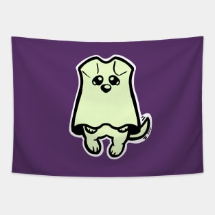 Little Ghost Dog (Won't say Boo) Tapestry