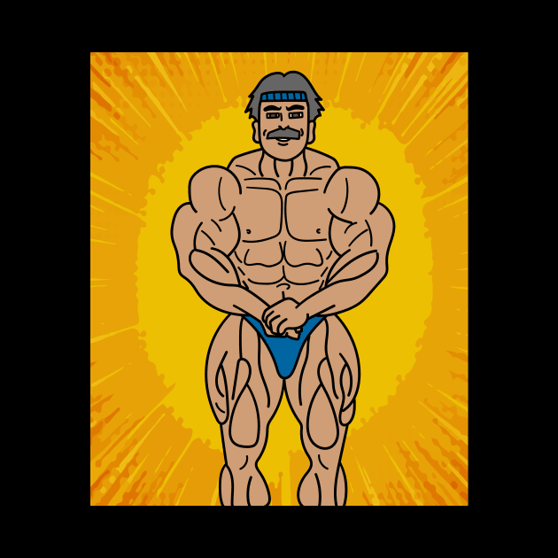 Retro Bodybuilding Lifting Weights by flofin