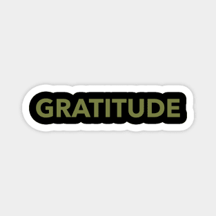 Gratitude Green Typography Magnet