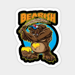 Bearish Bear with a baseball bat Magnet