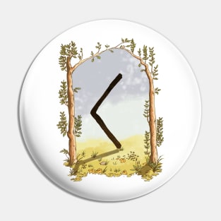 rune kenaz - magical symbol Pin