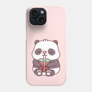 Cute Chubby Panda Bear Drinking Bubble Tea Phone Case