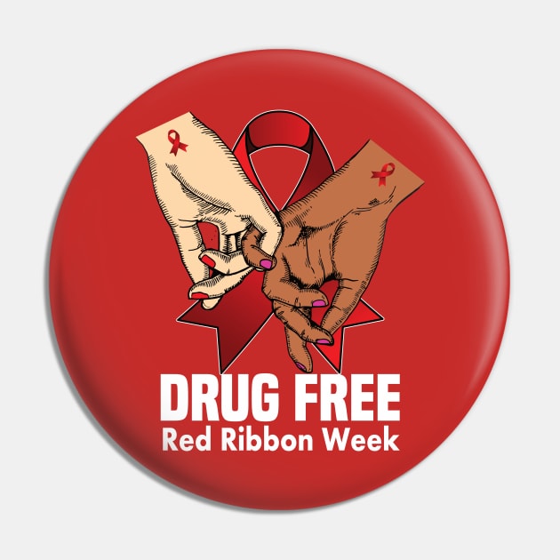 Drug free red ribbon week.. red ribbon gift Pin by DODG99