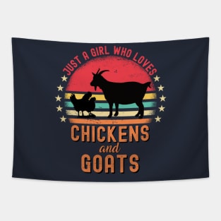 Just A Girl Who Loves Chickens And Goats Tapestry