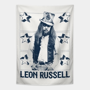 Leon Russell / Retro Vintage Faded Look Fan Art Design Tapestry