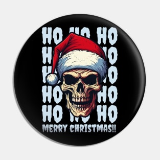 ho ho ho, skull santa Pin