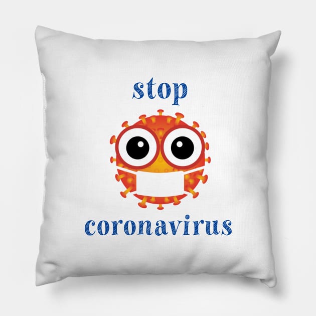 stop coronavirus Pillow by Halmoswi