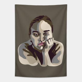 Bored Woman Portrait Tapestry