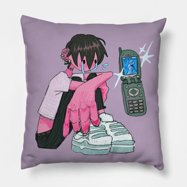 digital boy Pillow by mushymosss