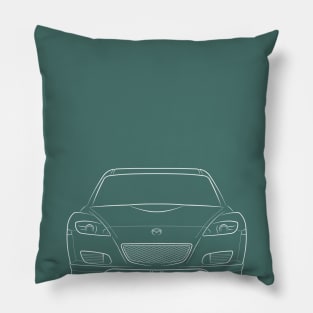 front/profile - Mazda RX-8 - stencil, white Pillow