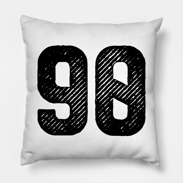 Ninety 90 Pillow by colorsplash