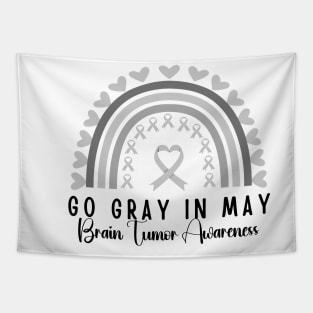 Go Gray In May Gray Awareness Ribbon (Brain Tumor/Cancer) Tapestry