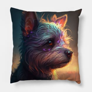 Yorkshire Dog Animal Portrait Painting Pet Character Pillow