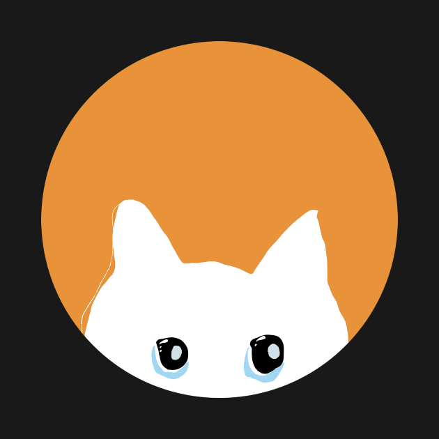 White Cat Face by thecolddots