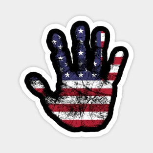 American Flag Handprint Stencil Magnet