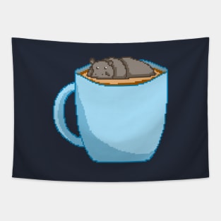 Hippo in a cup of coffee Tapestry