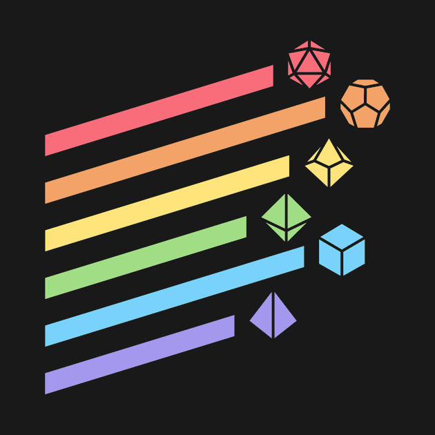 Discover Retro Minimalist RPG Dice Rainbow - Dnd - T-Shirt