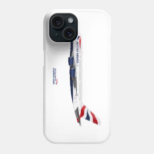 Illustration of British Airways Airbus A380 Phone Case