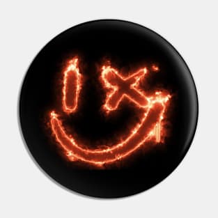 neon smiley face Pin