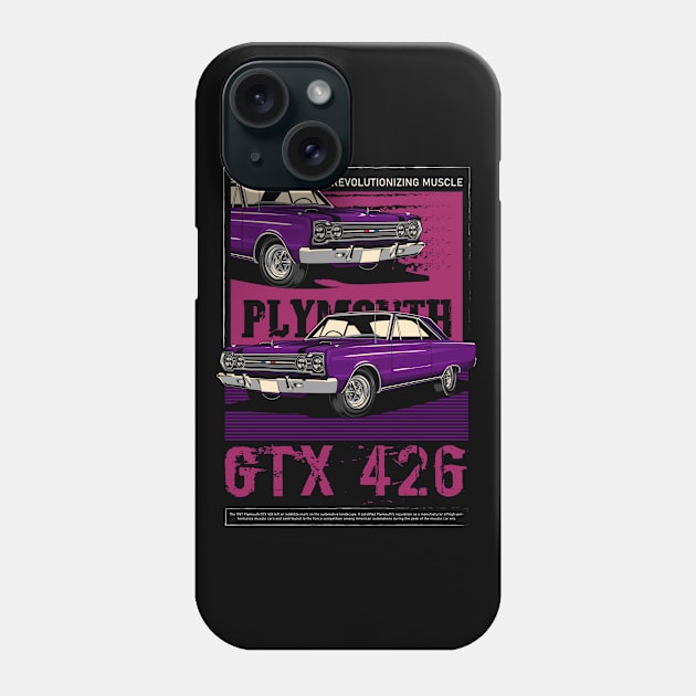 Retro Plymouth GTX 426 Hemi Phone Case by milatees