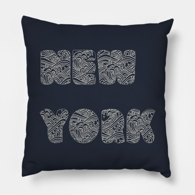 The Waves off New York Pillow by yayor