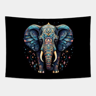 Abstract Blue Elephant Design Tapestry