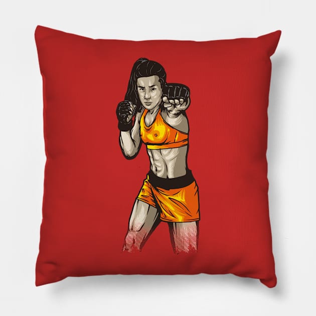 mma woman strong Pillow by sisha6666