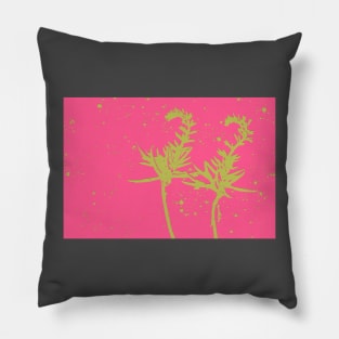 Coral Bean Pink Yellow Abstract Pillow