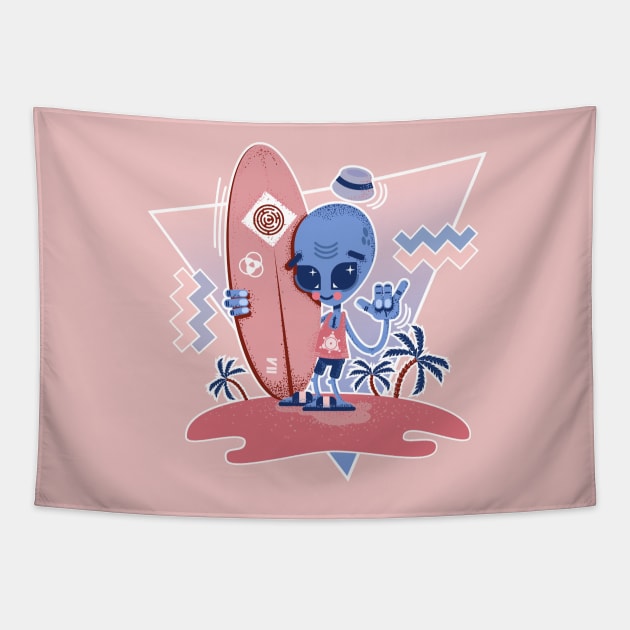 Serenity Alien Surfer Tapestry by chobopop