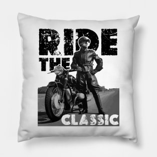 Ride The Classic - Vintage Motorcycle Pillow
