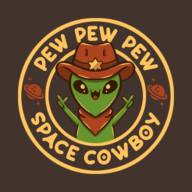 Space Cowboy Funny Alien Brown by Tobe Fonseca by Tobe_Fonseca