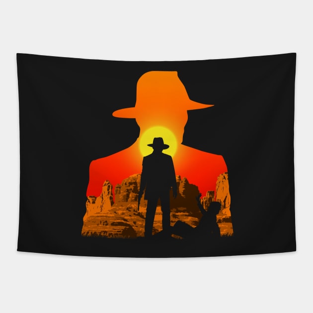 Dark cowboy Tapestry by Bomdesignz