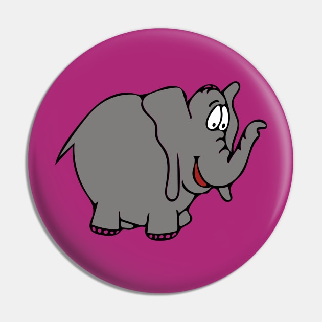 Big Fat Elephant Cartoon Pin by PatrioTEEism