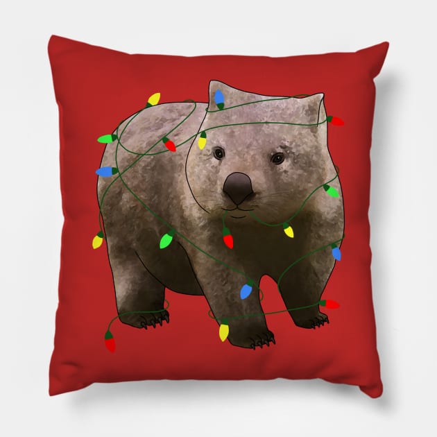 Christmas Wombat Pillow by Meowmaddie