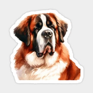 Saint Bernhardog Watercolor Painting - Beautiful Dog Magnet