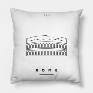 Rome Minimal Black Line Design Pillow